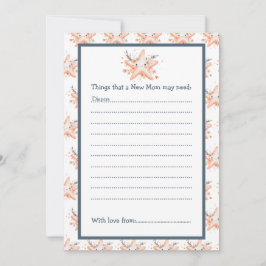 Invitación Cute Floral Starfish Baby Shower