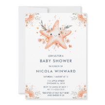 Cute Floral Starfish Baby Shower