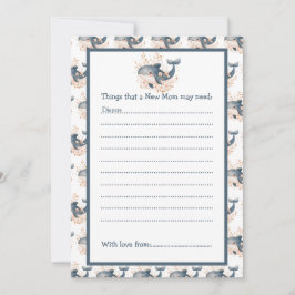 Invitación Cute Floral Whale Baby Shower