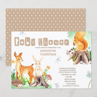 Invitación Cute Forest Animals Boys Baby Shower