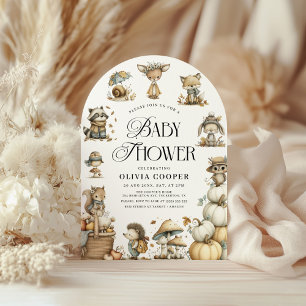 Invitación Cute Forest Animals Watercolor Baby Shower