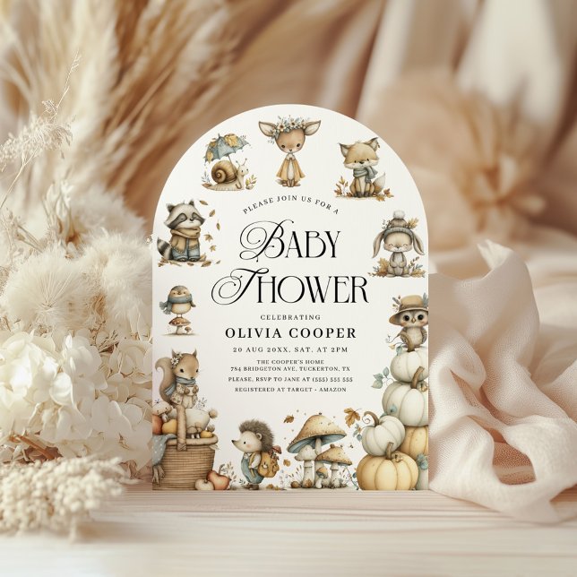 Invitación Cute Forest Animals Watercolor Baby Shower (Subido por el creador)