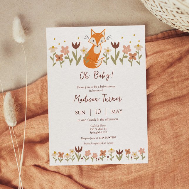 Invitación Cute Fox Baby Shower (Subido por el creador)