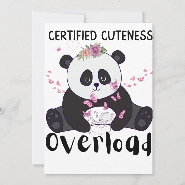 Invitación Cute Funny Panda (Anverso)