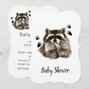 Invitación Cute Funny Raccoon Garden Animal Baby Shower