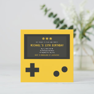 Invitación Cute Gaming Console Style Kids Cumpleaños