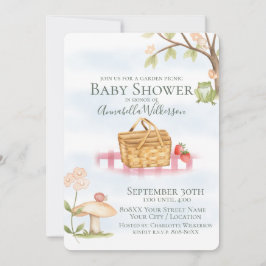 Invitación Cute Garden Picnic Baby Shower