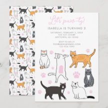 Cute gatos, invitemos a jugar a los niños al cumpl