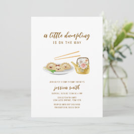 Invitación Cute Gender Neutral Asian Dumpling Baby Shower 