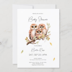 Invitación Cute Gender Neutral Owl Baby Shower