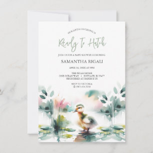 Invitación Cute género Neutral acuarela Duck Baby Shower