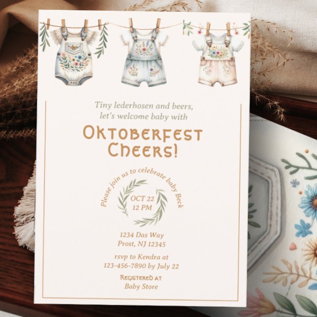 Invitación Cute German Oktoberfest Baby Shower (Subido por el creador)