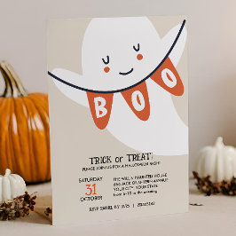 INVITACIÓN CUTE GHOST BOO TRICK O TRATAMIENTO DE NIÑOS HALLOW