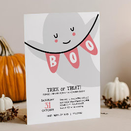 INVITACIÓN CUTE GHOST BOO TRICK O TRATAMIENTO DE NIÑOS HALLOW