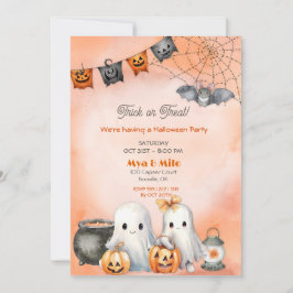 Invitación Cute Ghost Halloween