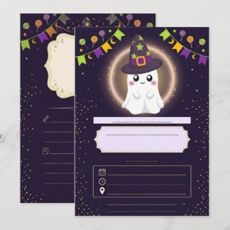 Invitación Cute Ghost Halloween Party Invitation for Kids