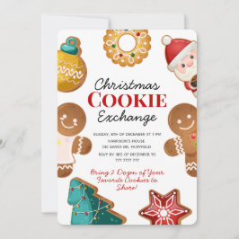 Invitación Cute Gingerbread Christmas Cookie Exchange Party