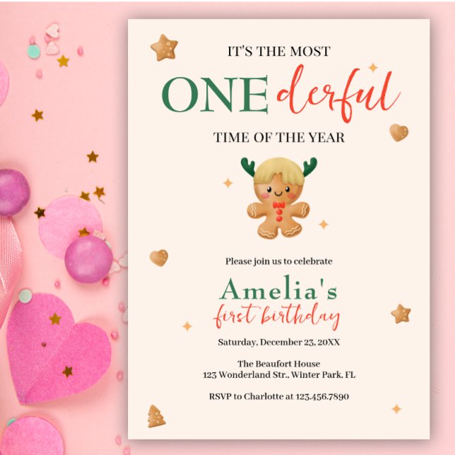 Invitación Cute Gingerbread Navidades Maravillosos Primer cum (Subido por el creador)