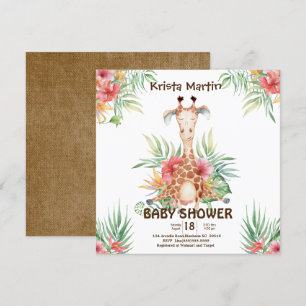 Invitación Cute Giraffe Baby Shower