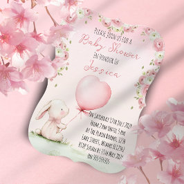 Invitación Cute Girl Bunny Baby Shower Invitation