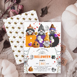 Invitación Cute gnomes BOO Halloween