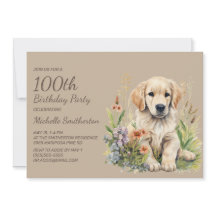 Cute Golden Retriever Puppy 100 cumpleaños
