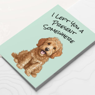 Invitación Cute Goldendoodle Dog Happy Birday Card