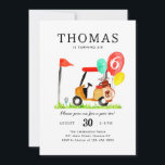 Invitación Cute Golf Cart Bag Balloon Kids Par-tee Cumpleaños<br><div class="desc">Cute Golf Cart Bag Balloon Kids Par-tee Cumpleaños</div>