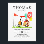 Invitación Cute Golf Cart Bag Balloon Kids Par-tee Cumpleaños<br><div class="desc">Cute Golf Cart Bag Balloon Kids Par-tee Cumpleaños</div>