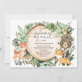 Invitación Cute Greenery Woodland Long Distance Baby Shower