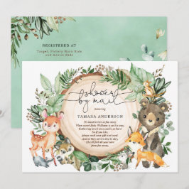 Invitación Cute Greenery Woodland Long Distance Baby Shower