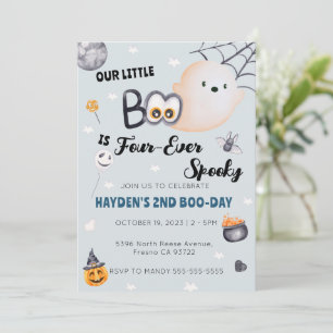 Invitación Cute Halloween 4º cumpleaños niño cuatro veces esp