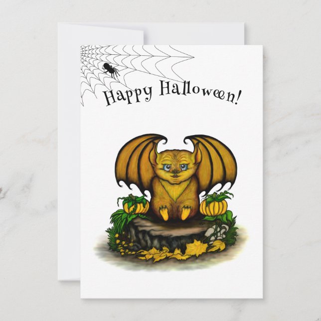 Invitación Cute Halloween Bat (Anverso)
