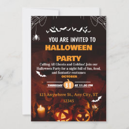 Invitación Cute Halloween Costume Party Invitation Card