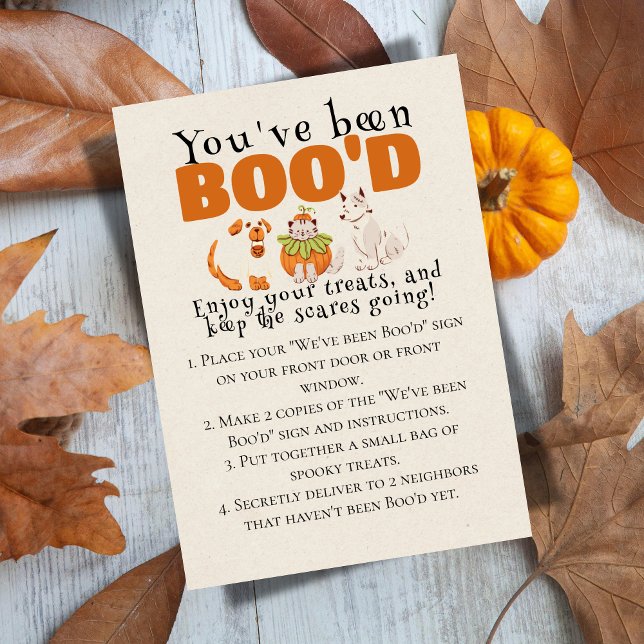 Invitación Cute Halloween Games Boo Neighbourne Game Card (Bring the Halloween spirit to the neighborhood with this "We've been Boo'd" game sign.)
