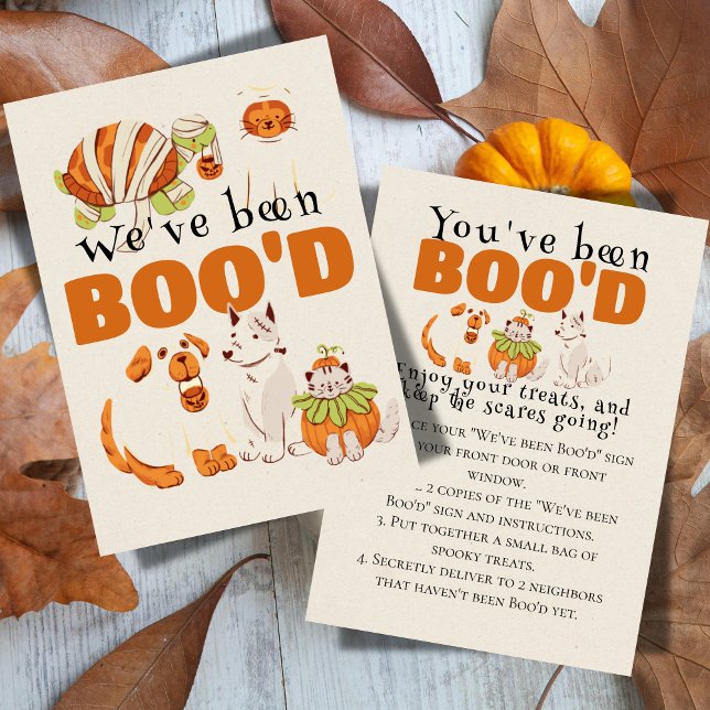 Invitación Cute Halloween Games Boo Neighbourne Game Card (Bring the Halloween spirit to the neighborhood with this "We've been Boo'd" game sign)