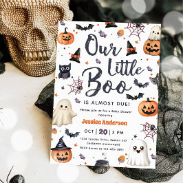 Invitación Cute Halloween Ghost Baby Shower Fiesta