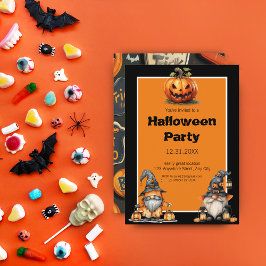 Invitación Cute Halloween Gnome
