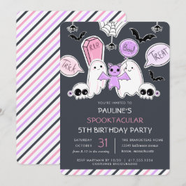 Invitación Cute Halloween Kid Chica fiesta de cumpleaños