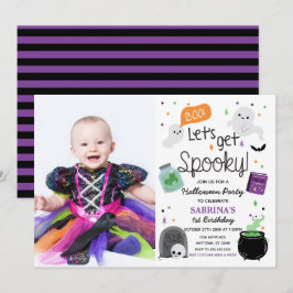 Invitación Cute Halloween Party Birthday photo Invitation