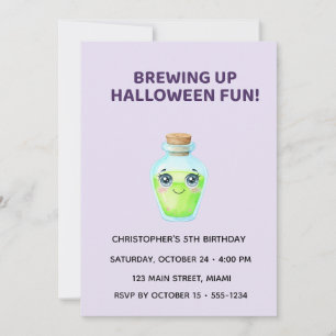 Invitación Cute Halloween Potion Birthday Invitation for Kids