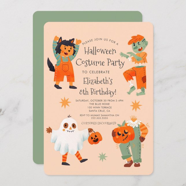 Invitación Cute Halloween Spooktacular Costume Fiesta de cump (Subido por el creador)