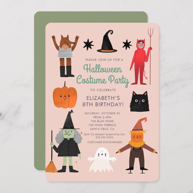 Invitación Cute Halloween Spooktacular Costume Fiesta de cump (Subido por el creador)