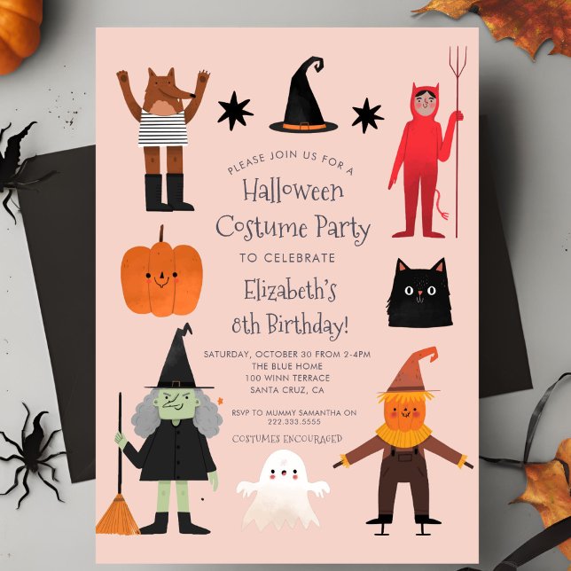 Invitación Cute Halloween Spooktacular Costume Fiesta de cump (Subido por el creador)