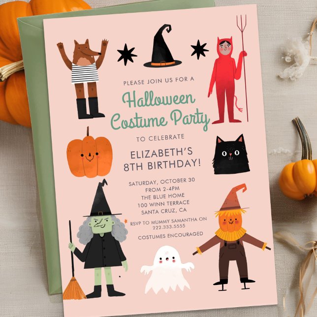 Invitación Cute Halloween Spooktacular Costume Fiesta de cump (Subido por el creador)