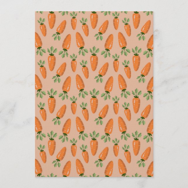 Invitación Cute Hand-drawn Carrots Seamless Pattern (Anverso)