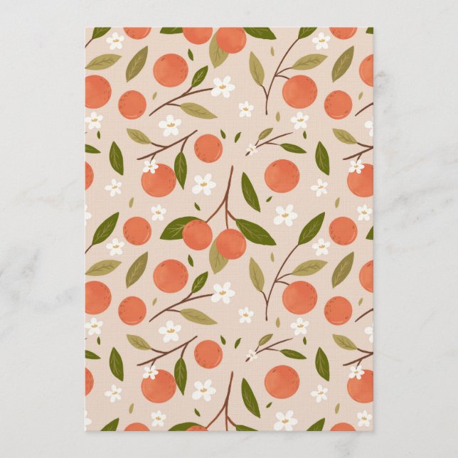Invitación Cute Hand-drawn Orange Blossom Seamless Pattern (Anverso)