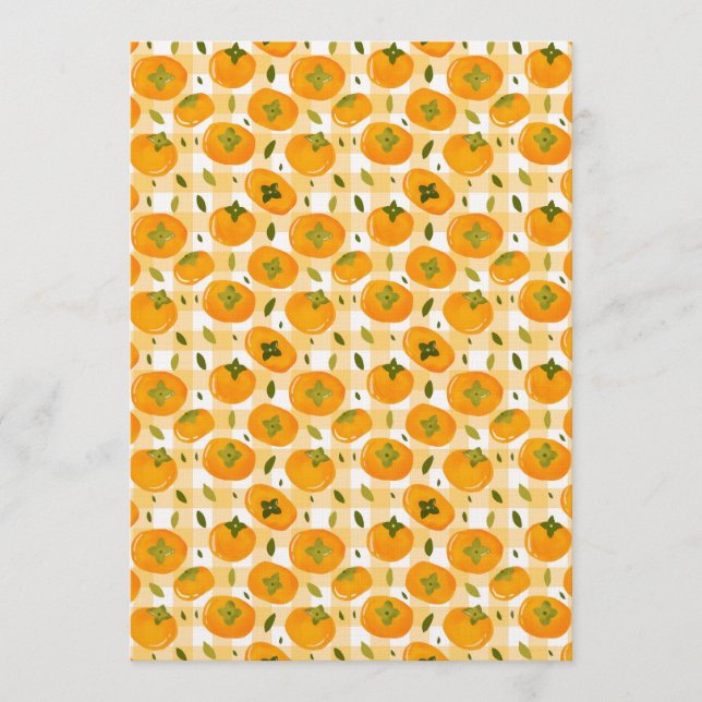 Invitación Cute Hand-Drawn Persimmons Seamless Pattern (Anverso)