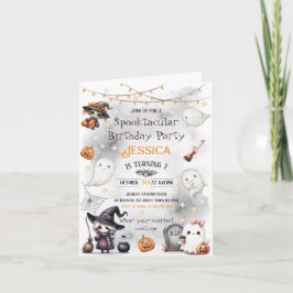 Invitación Cute Happy Boo Ghost Halloween