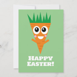 Invitación Cute Happy Easter Carrot Card